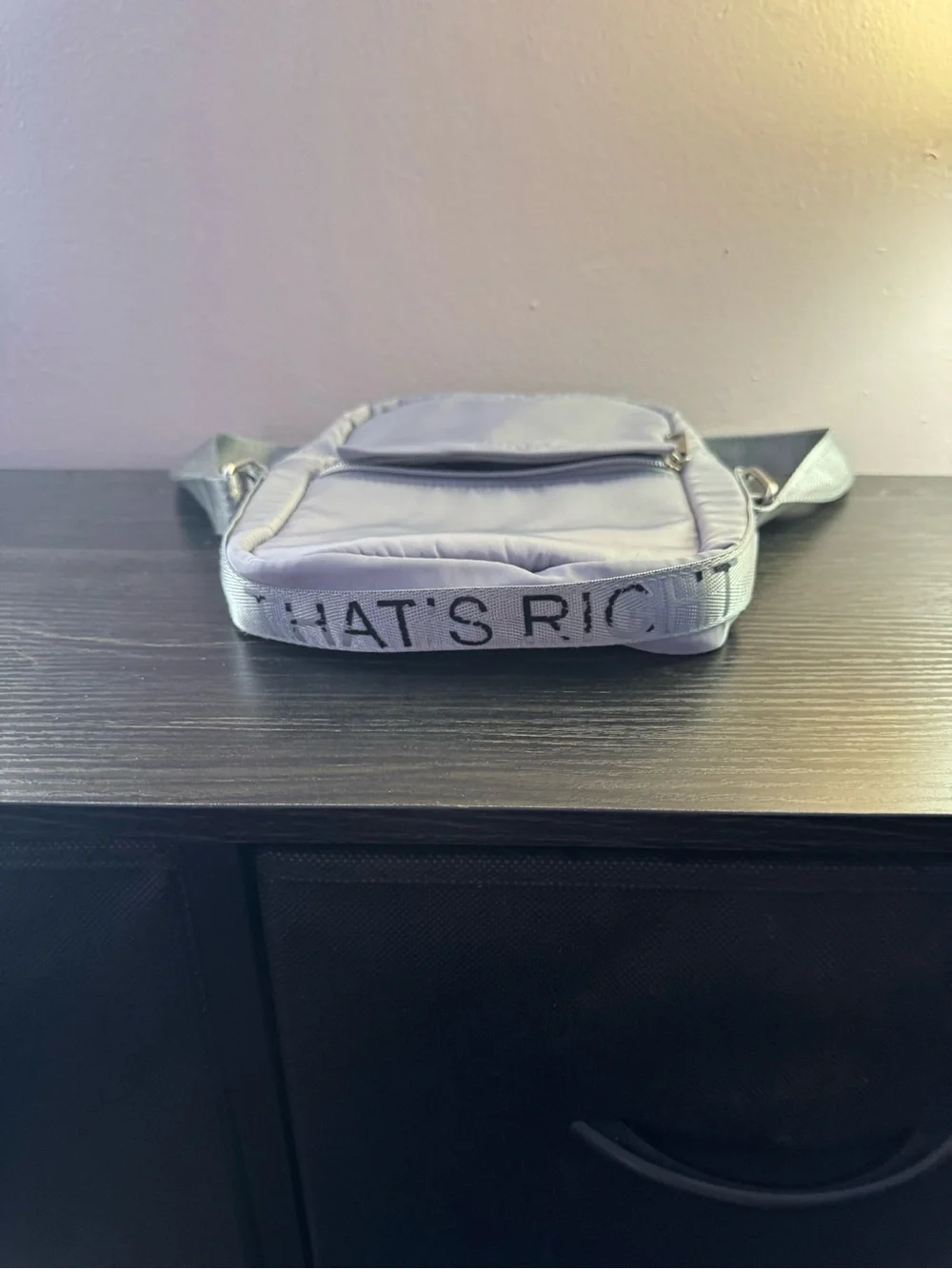 Compact Gray Crossbody Bag